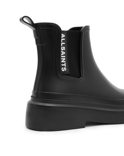 AllSaints Black Rubber Hetty Boots 50