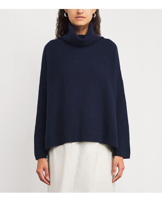 MAX&Co. Blue Cashmere Ribbed Rollneck Sweater