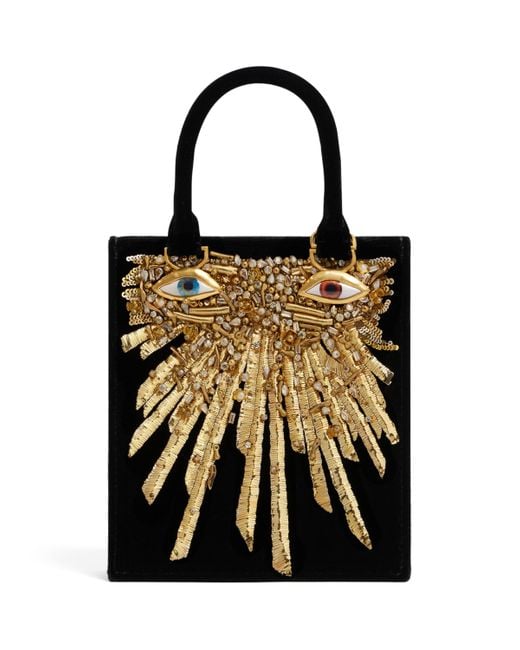 Schiaparelli Black Mini Velvet Anatomy Jewelry Top-Handle Bag