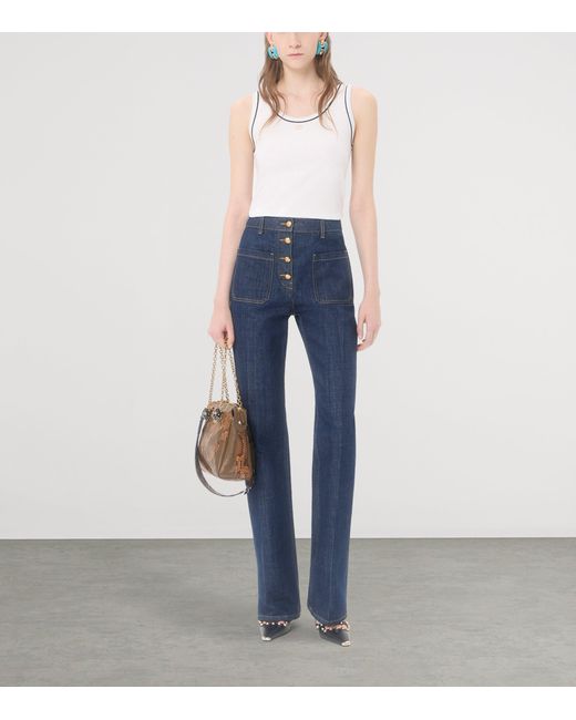 Valentino White Cotton Vlogo Tank Top