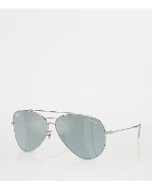 Ray-Ban Gray X Lenny Kravitz Rbr0101S Aviator Reverse Sunglasses