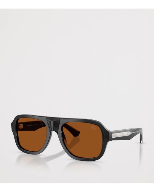 Burberry Brown Pilot Sunglasses for men