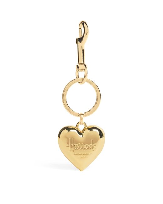 Harrods Metallic Metal Heart Keyring