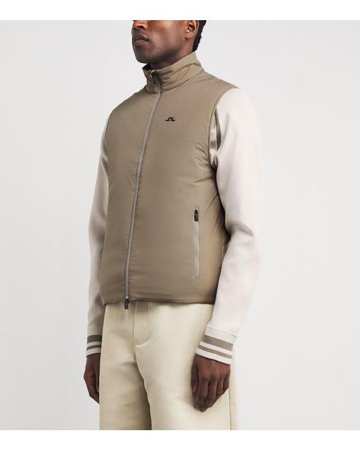 J.Lindeberg Brown Timor Hybrid Gilet for men