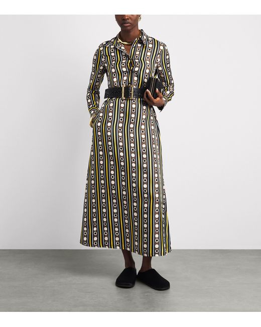 LaDoubleJ Natural Silk Printed Maxi Shirt Dress