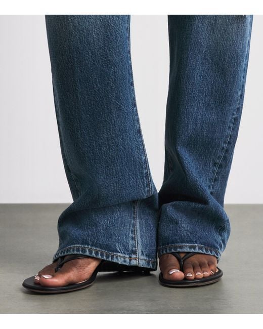 FRAME Blue Distressed The Vertical Straight Jeans