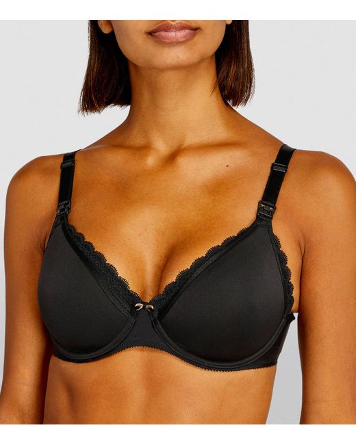 Chantelle Black Lace-Trim Maternity Bra