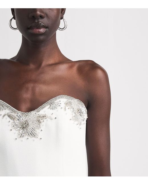 Rebecca Vallance White Strapless Melva Maxi Dress