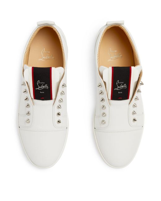 Christian Louboutin White F.A.V Fique A Vontade Calfskin Sneakers for men