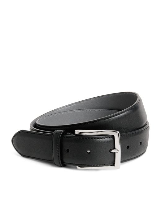 Corneliani Black Leather Belt for men