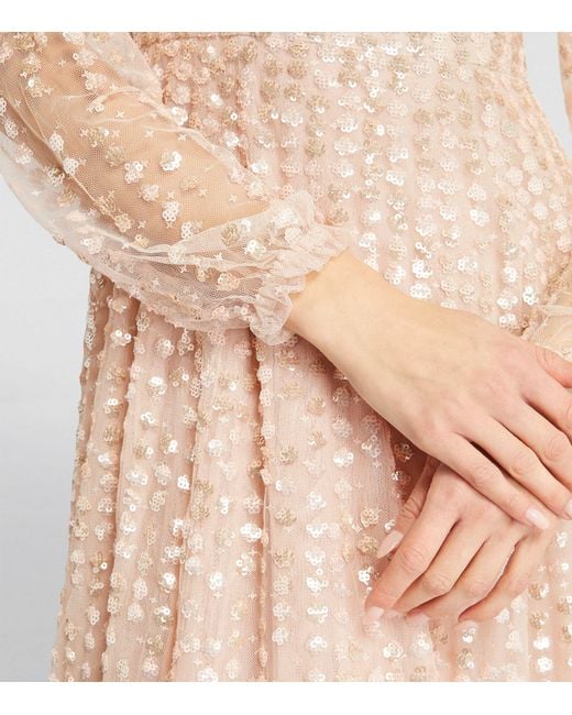 Evening Primrose Micro Mini Dress – Champagne | Needle & Thread