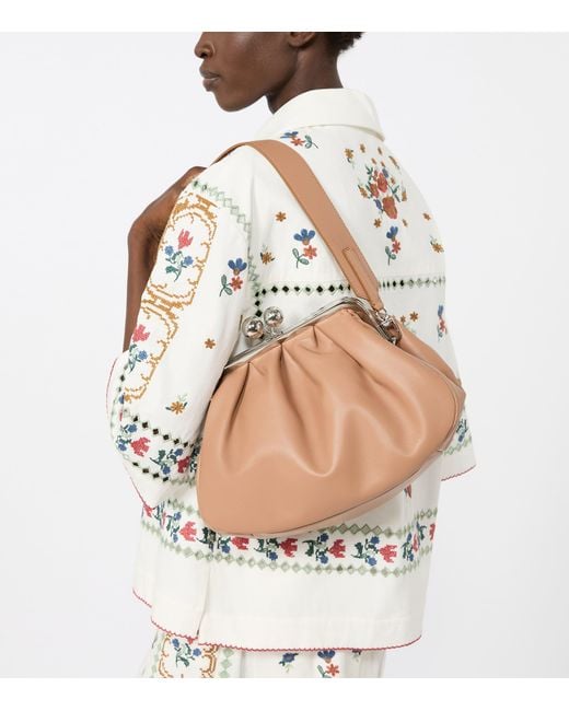 Weekend by Maxmara Brown Medium Leather Pasticcino Clutch Bag