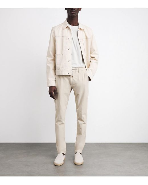 Eleventy Natural Cotton-Blend Drawstring Trousers for men