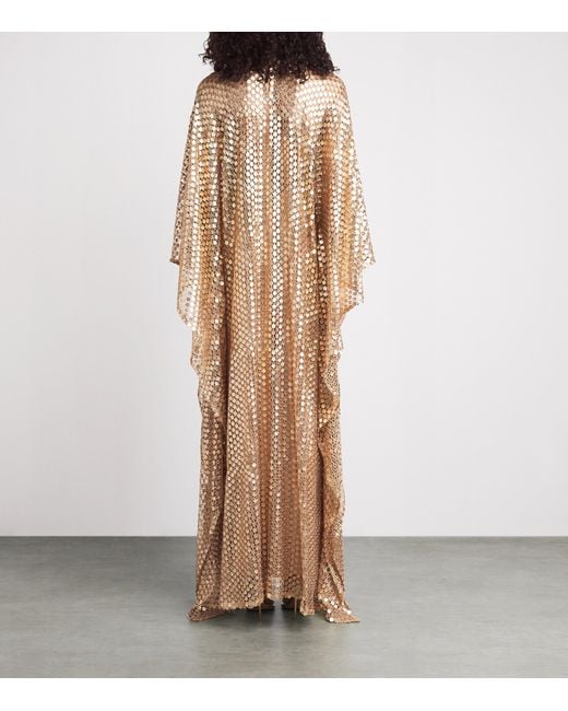 ‎Taller Marmo Natural Sequinned Deserto Maxi Kaftan Dress