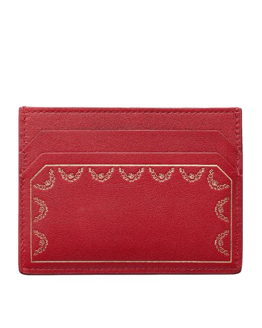 Cartier Red Leather Guirlande Card Holder