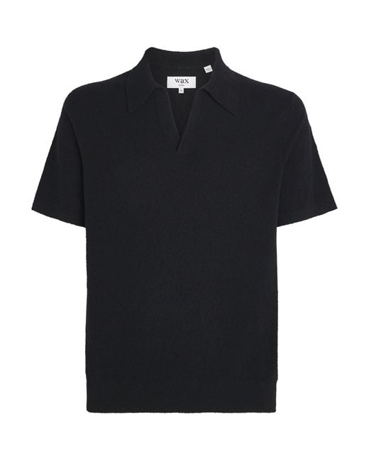 Wax London Black Cotton-Blend Siena Polo Shirt for men