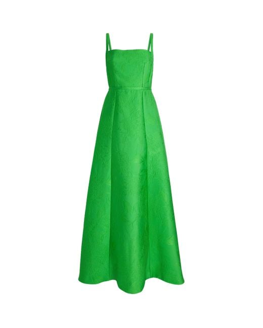 Emilia Wickstead Green Satin Mathilde Gown