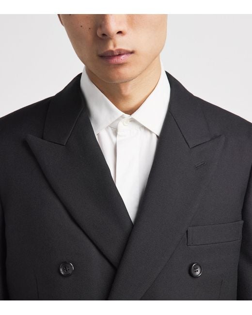 Comme des Garçons Blue Wool Cut-Out Blazer for men