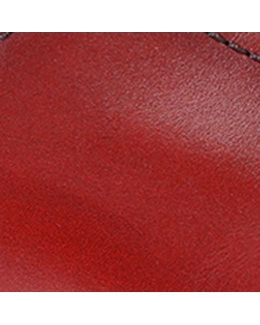 Zegna Red Leather Triple Stitch Sneakers for men
