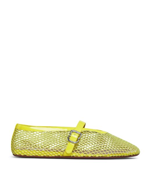 Alaïa Yellow Mesh Ballet Flats