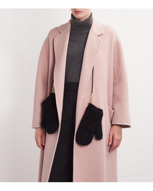 Max Mara Black Alpaca-Wool-Silk Gloves