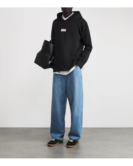 MM6 by Maison Martin Margiela Black Cotton Numeric Tab Hoodie for men