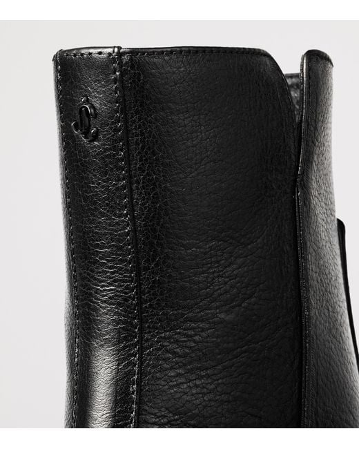 Jimmy Choo Black Eliot 45 Leather Ankle Boots