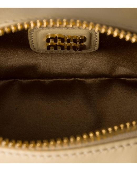 Miu Miu Natural Matelassé Leather Arcadie Top-Handle Bag