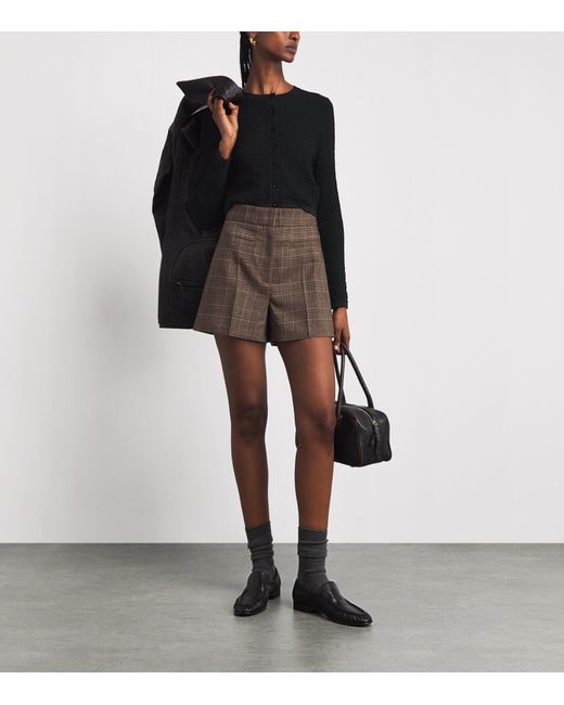 Sandro Black Pointelle-Knit Cropped Cardigan