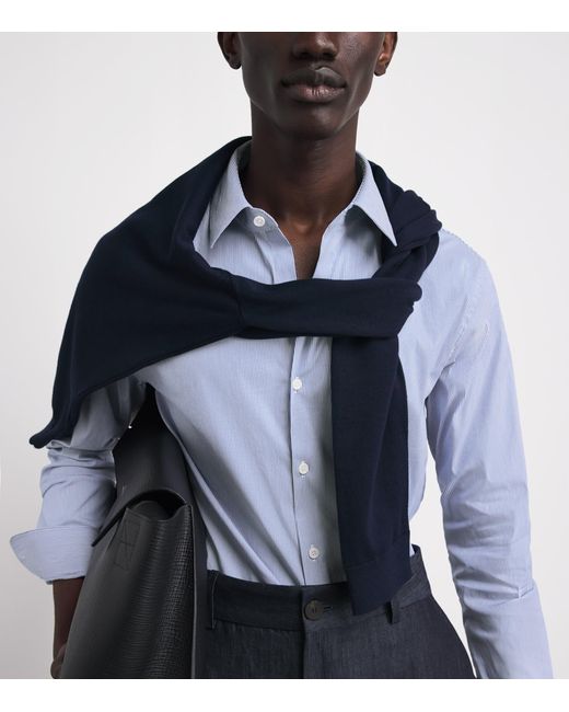 Sandro Blue Cotton Stripe Shirt for men