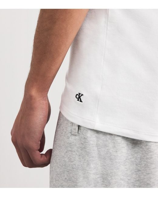 Calvin Klein White Stretch Cotton-Blend Vests for men