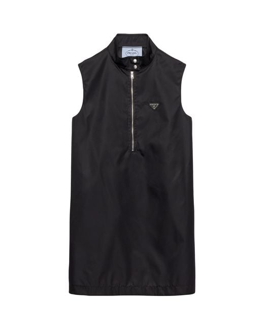 Prada Black Re-Nylon Sleeveless Mini Dress