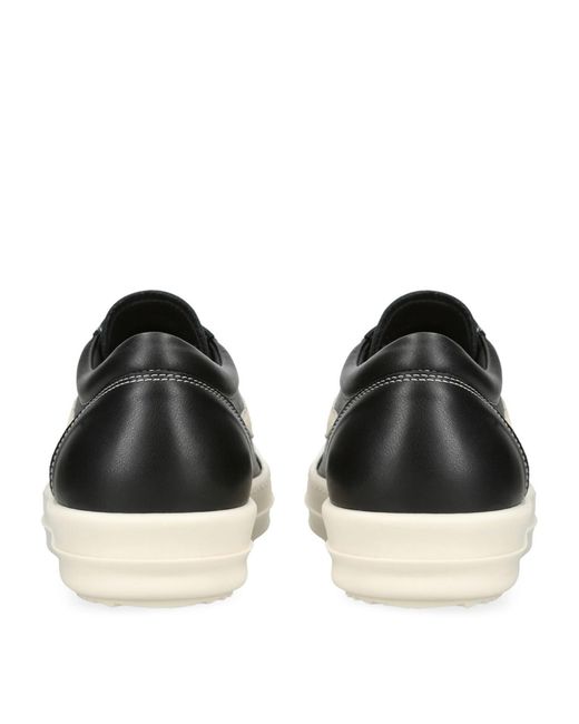 Rick Owens Black Leather Vintage Low-Top Sneakers for men