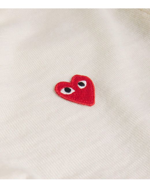 COMME DES GARÇONS PLAY White Wool Heart Logo Polo Shirt for men