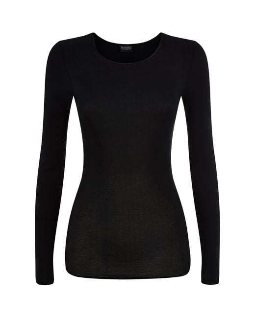 Hanro Black Soft Touch Long Sleeve Top