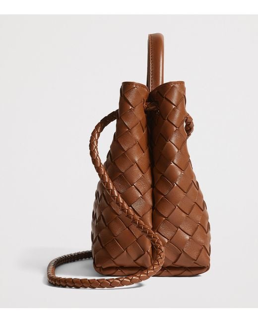 Bottega Veneta Brown Small Leather Andiamo Top-Handle Bag