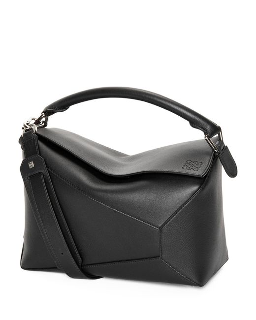 Loewe Black Leather Puzzle Edge Top-handle Bag
