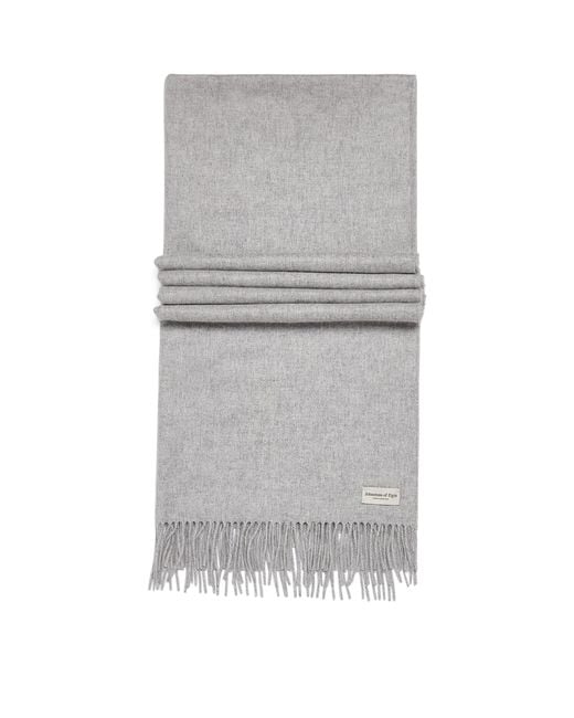 Johnstons Gray Cashmere Wide Scarf
