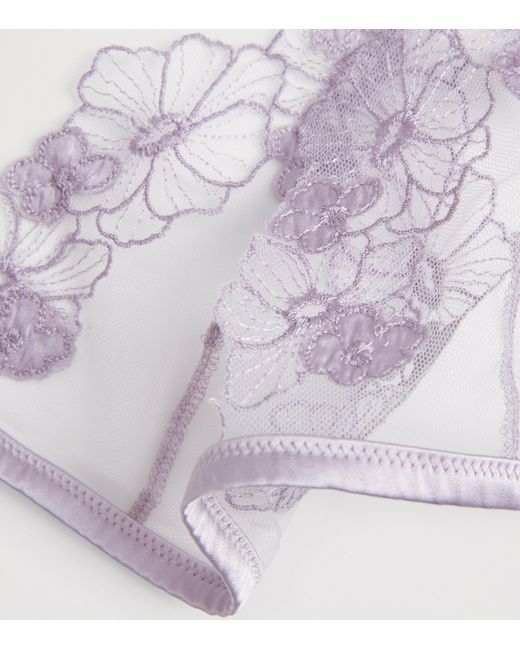 Kiki de Montparnasse Purple Floral-Lace Triangle Bra
