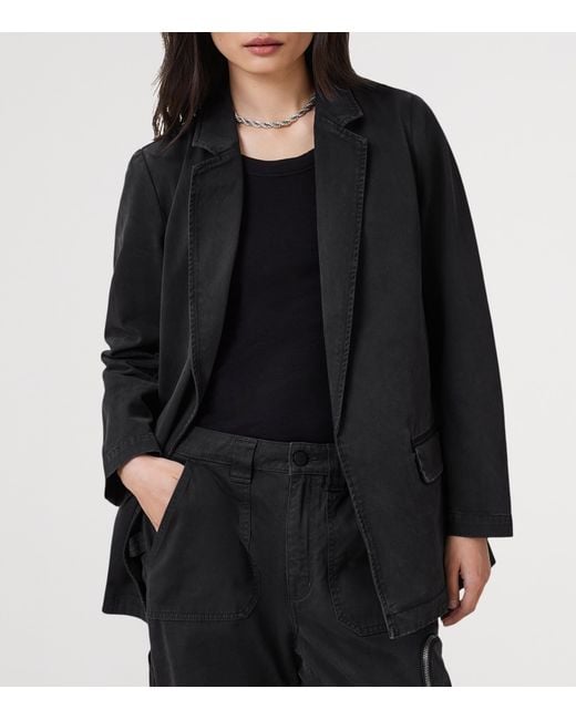 AllSaints Black Denim Aleida Blazer