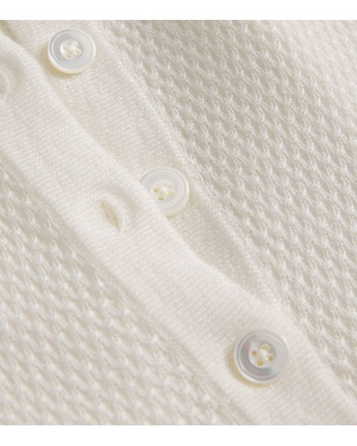Eleventy White Cashmere Knitted Polo Shirt