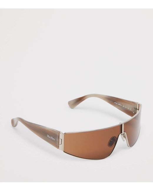 Max Mara Brown Metal Shield Sunglasses