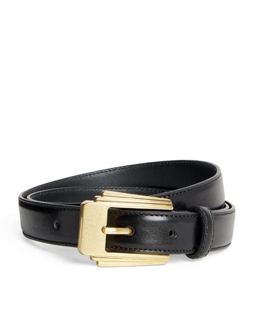Weekend by Maxmara Women's Black X Giuliva Heritage Leather Belt