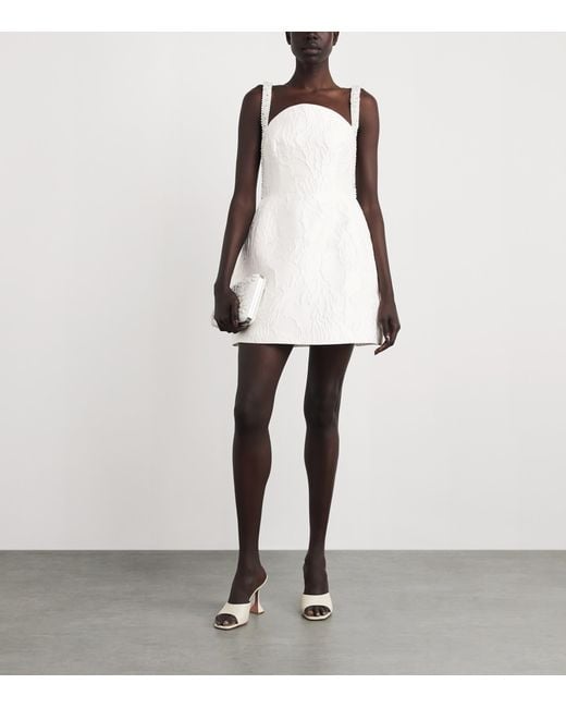 Rebecca Vallance White Jacquard Winslet Mini Dress