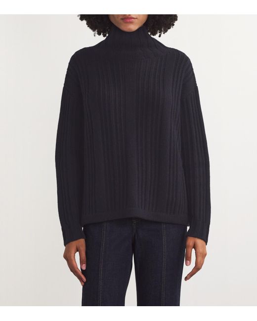 Max Mara Blue Wool Ribbed Sweater