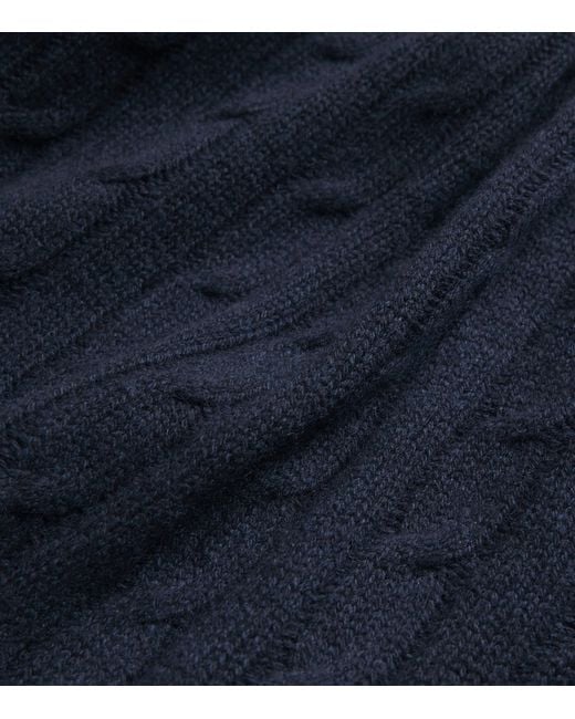 N.Peal Cashmere Blue Organic Cashmere Cable-Knit Thames Sweater for men
