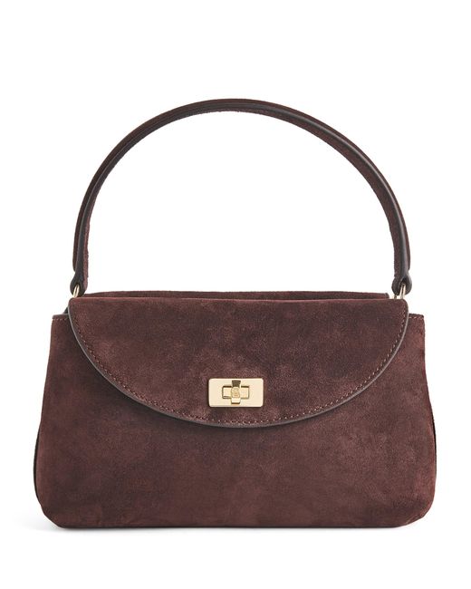 Sandro Purple Mini Suede Le Grand Bazaar Top-Handle Bag
