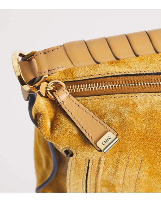 Chloé Yellow Small Suede Marcie Shoulder Bag