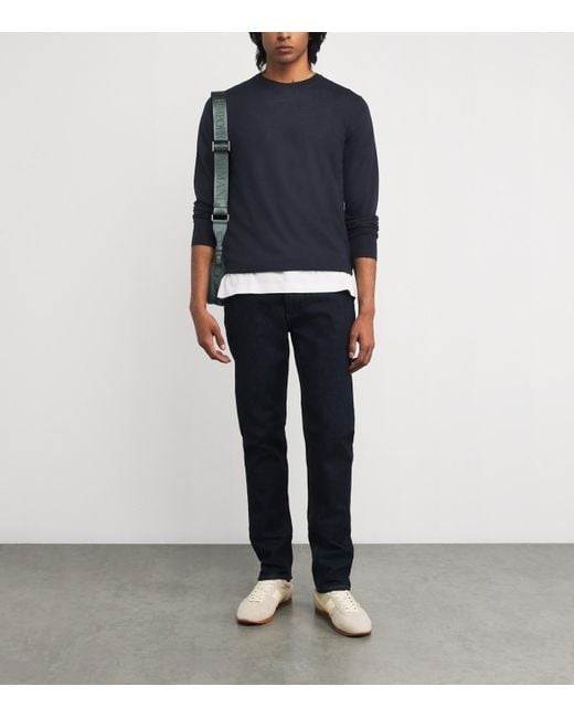 Emporio Armani Blue Virgin Wool Sweater for men