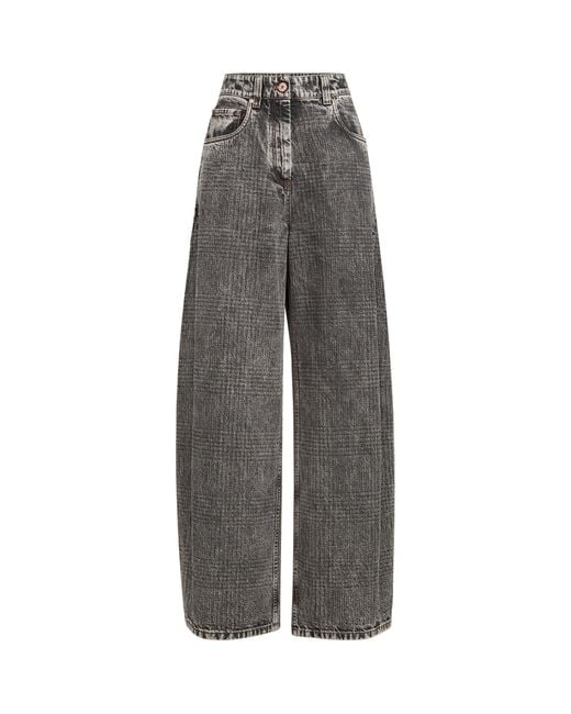 Brunello Cucinelli Gray Loose Barrel Jeans